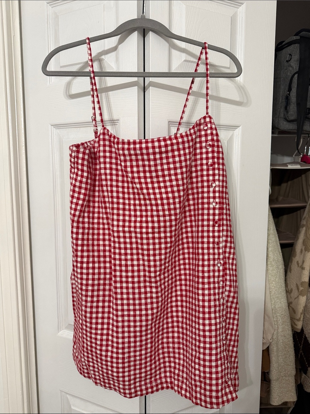 Abercrombie & Fitch Red and White Gingham Sundress SZ MP- NWT